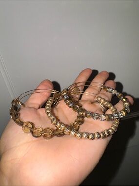 Alex and Ani Gold-Tone Beaded Stackable Bangle Bracelet Set